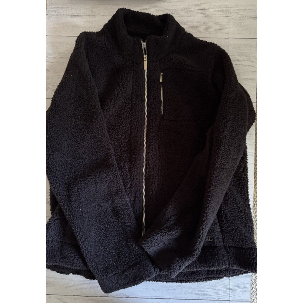 Calvin Klein Black Faux Fur Zipper Front Teddy Lightweight Jacket Women's XL